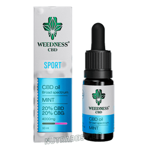 Спорт CBD масло 20% + CBG 20% широк спектър|Мента (10ml)  Weedness CBD - Nutra Best Europe