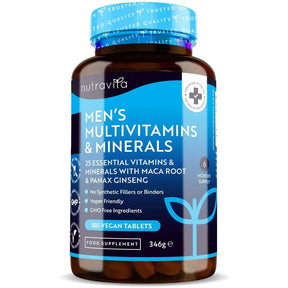 Men's Multivitamins and Minerals 180 Vegan Tablets - Nutra Best Europe