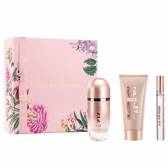<tc>CAROLINA HERRERA</tc> 212 Vip Rose парфюмна вода спрей 80 мл комплект 3 бр