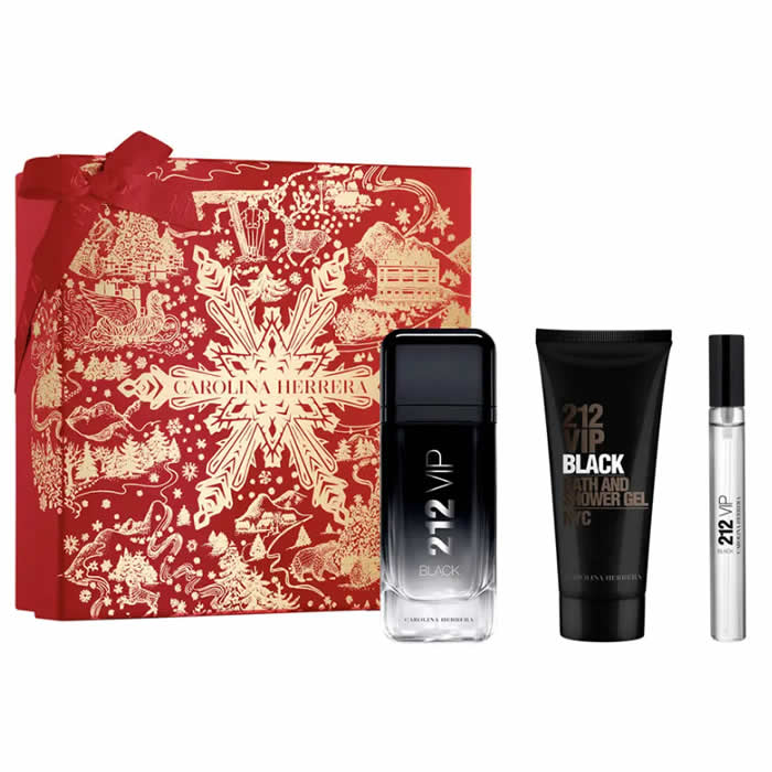<tc>CAROLINA HERRERA</tc> 212 Vip Black Men Eau De Parfume Spray 100 ml комплект 3 части