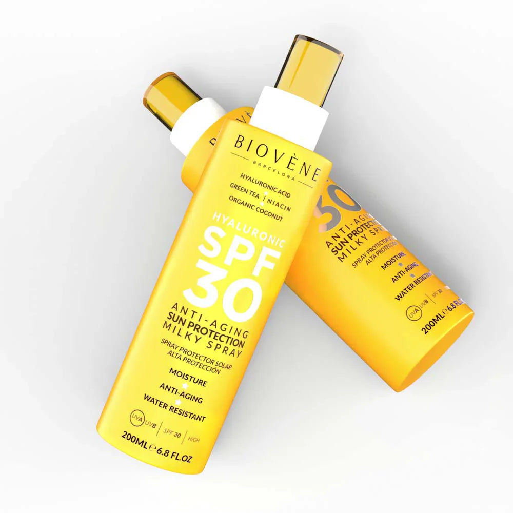 Слънцезащитен крем за лице и тяло SPF 30 с анти -старееща хиалуронова киселина - 200 ml