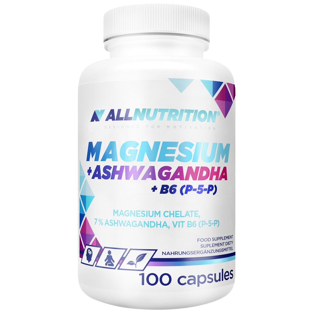 Магнезиев хелат + Ashwagandha + B6 P-5-P-100 капсули