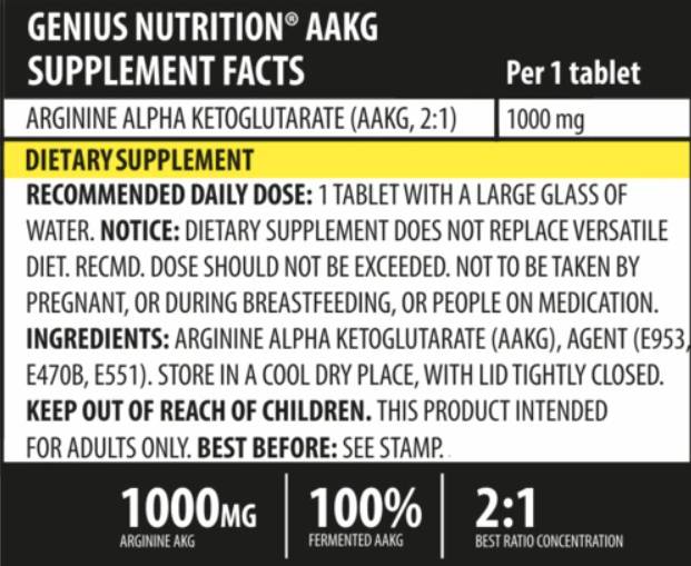 AAKG 1000 mg 180 таблетки