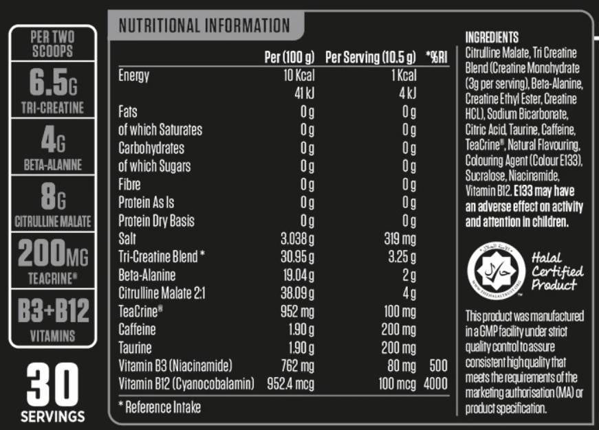 Abe Sample Sachet | Всички черни всичко предварително тренировка - 12,5 грама