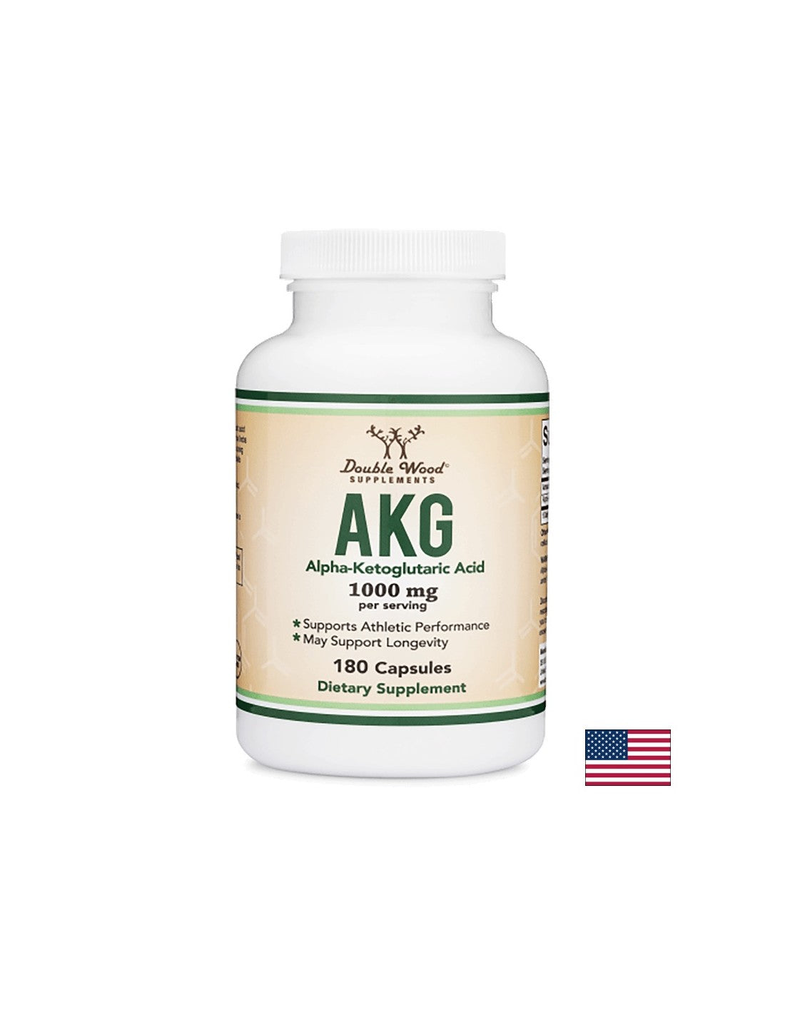 AKG (Алфа кетоглутарова киселина), 180 капсули <tc>Double Wood</tc>