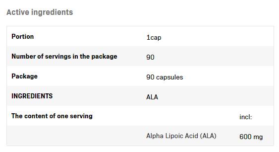 ALA / алфа липоева киселина 600 mg - 90 капсули