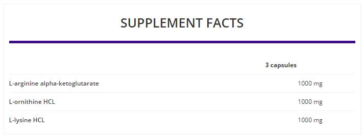 AOL 3000 mg / аргинин орнитин лизин 120 капсули