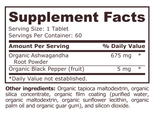 <tc>Pure Nutrition</tc> - АШВАГАНДА ОРГАНИК - 60 табл