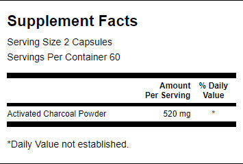 Активиран въглен 260 mg - 120 капсули