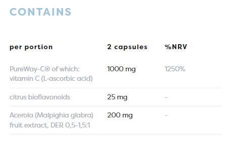 Активен C 1000 mg | Pureway -C® с цитрусови биофлавоноиди и ацерола - 120 капсули