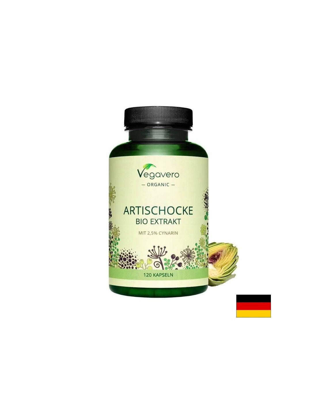 Artischocke Bio Extrakt/ БИО екстракт от артишок, 120 капсули, 100% веган <tc>Vegavero</tc>
