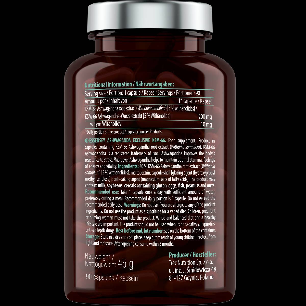 Ashwagandha KSM -66 200 mg - 90 капсули