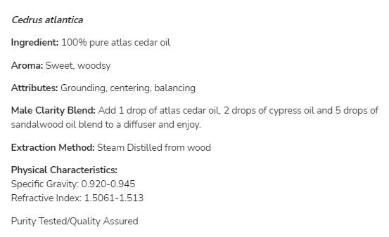Атлас кедрово масло | 100% чист Cedrus Atlantica - 30 ml