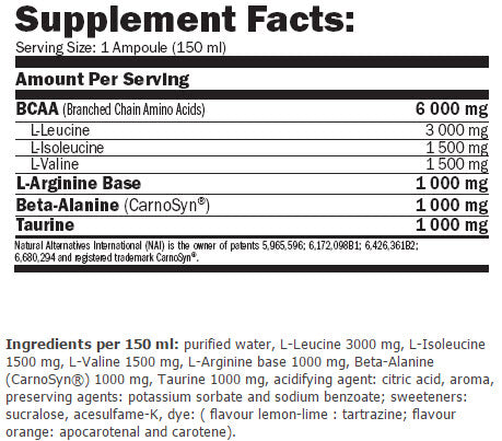 BCAA Megafuel 6000/150ml./12 амп. - 1800 кг