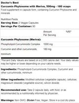 Най -добър куркумин фитозома 500 mg / с мерива - 180 капсули