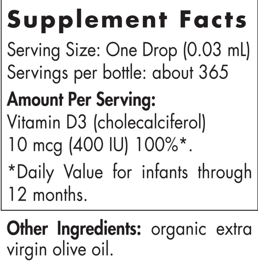 Витаминът на бебето D3 400 IU - 11 ml