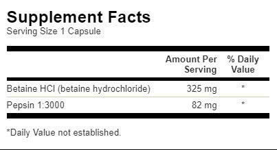 Betaine HCl солна киселина с пепсин - 250 капсули
