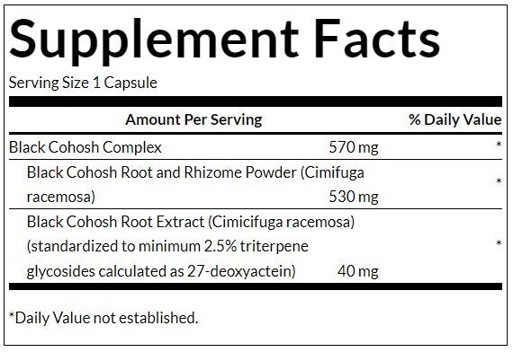 Черен кохош (стандартизиран) 550 mg - 120 капсули