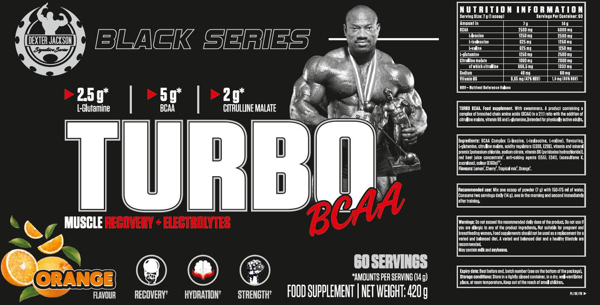 Черна серия | Turbo BCAA възстановяване на мускули и електролити - 420 грама