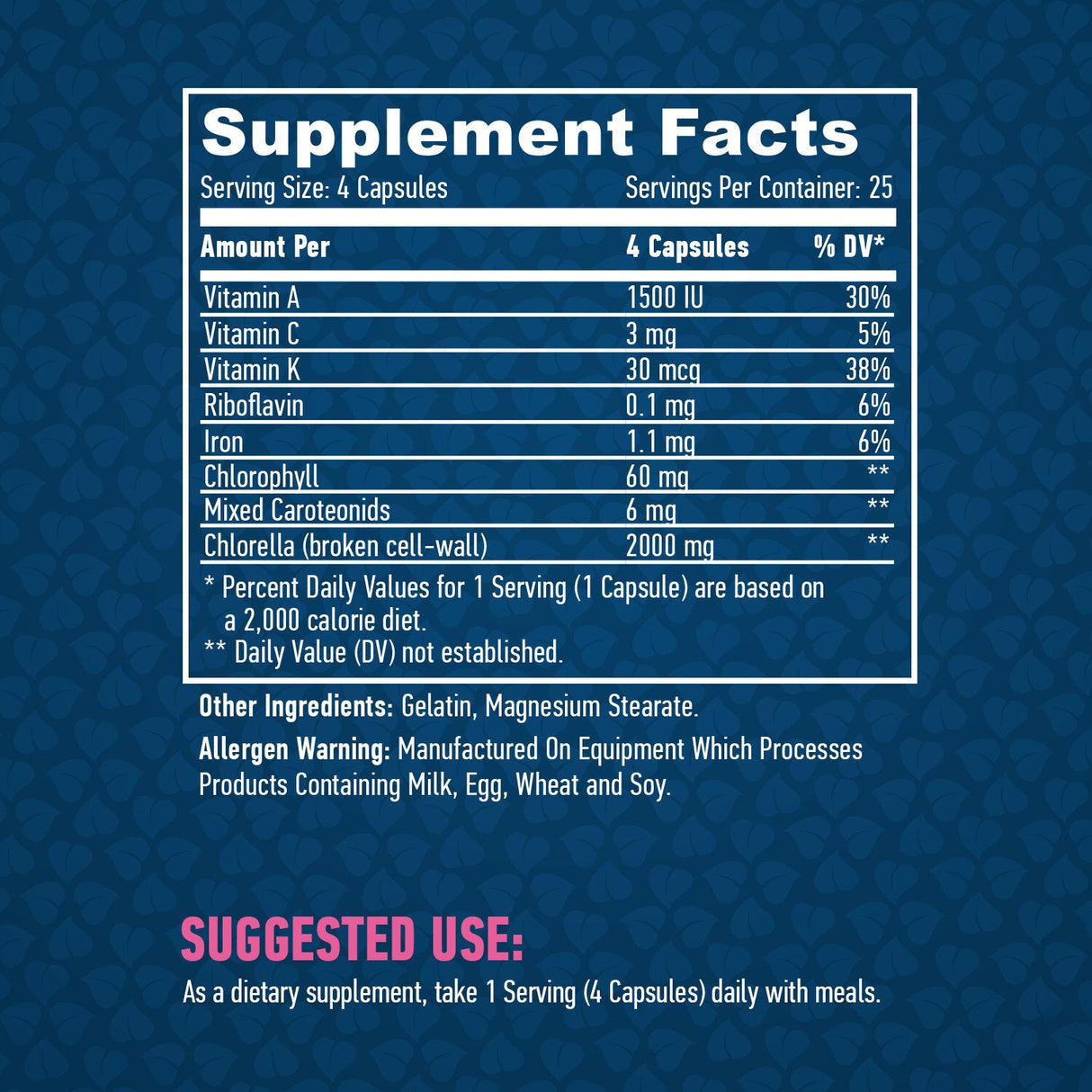 Счупена клетъчна стена хлорела 500 mg. / 100 капачки.