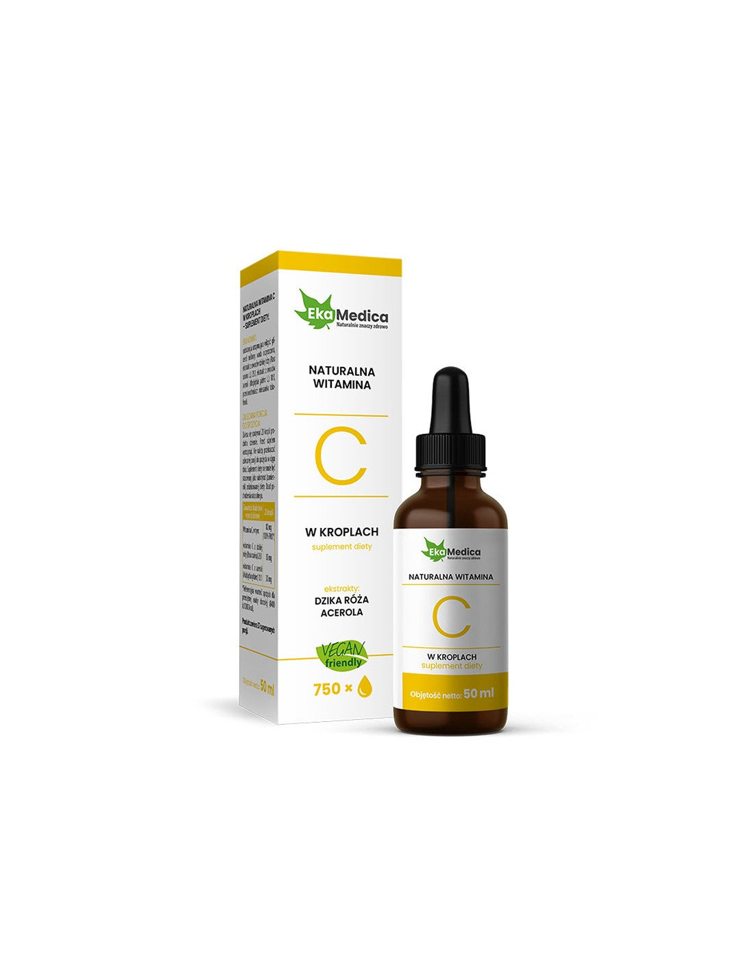 Естествен витамин С 80 mg капки, 50 ml Ekamedica