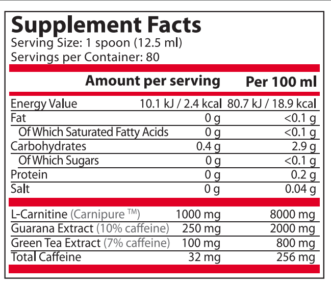 <tc>Pure Nutrition</tc> - КАРНИ МАКС ТЕЧЕН с ГУАРАНА и ЗЕЛЕН ЧАЙ - 1000 МЛ.