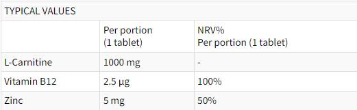 Carnitina Extra 1000 mg - 80 таблетки