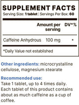 Кофеин BP 100 mg - 60 таблетки