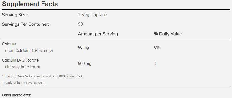 Калциев D -глюкарат 500 mg - 90 капсули