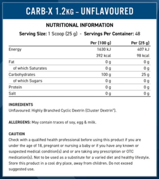 CARB-X | 100% циклични декстринови въглехидрати - 300 грама