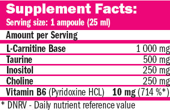 CARNISLIM ® Липотропна 25ml./20 амп. - 0,500 кг
