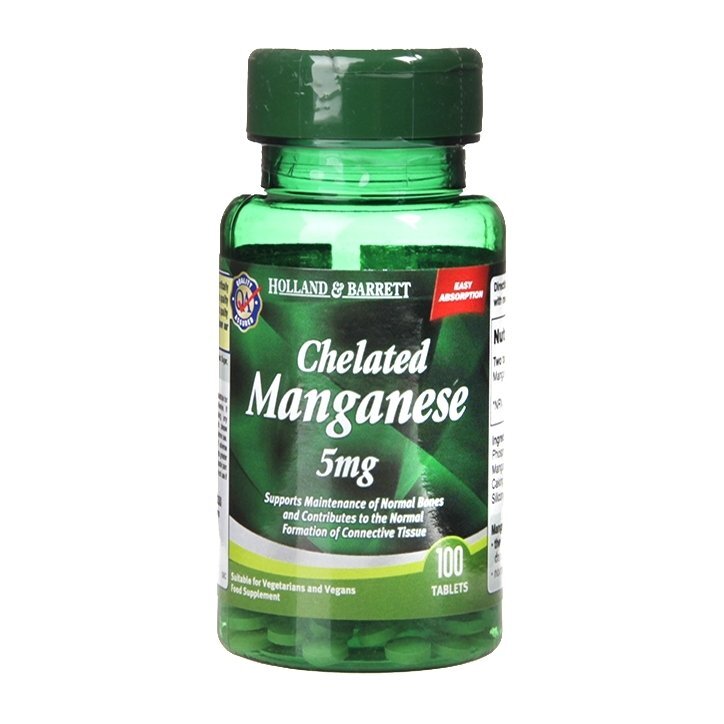 Хелатиран манган 5mg 100 таблетки Holland & Barrett