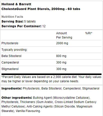 CholeGaguard растение стероли 2000 mg | Поддръжка на холестерол - 60 таблетки