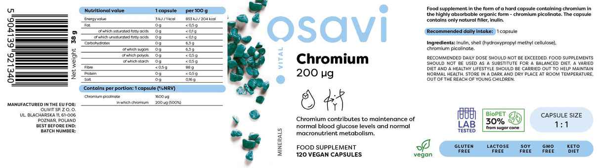 Хром пиколинира 200 mcg - 120 капсули