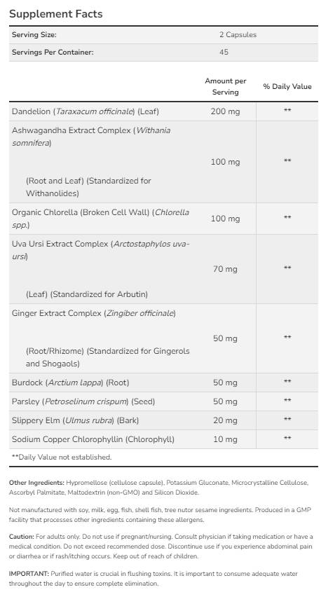 Почистване и детокс | Поддръжка на черния дроб и бъбреците - 90 капсули