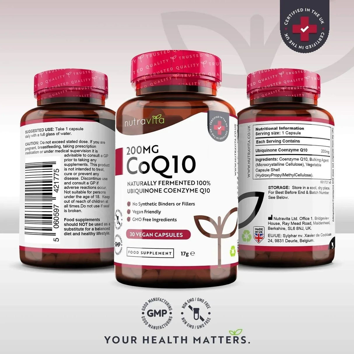 CoQ10 200 мг (Убихинон) /120 капсули, 120 дни/ <tc>Nutravita</tc>