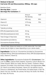 Масло от черен дроб на треска 500mg | С глюкозамин - 60 капсули