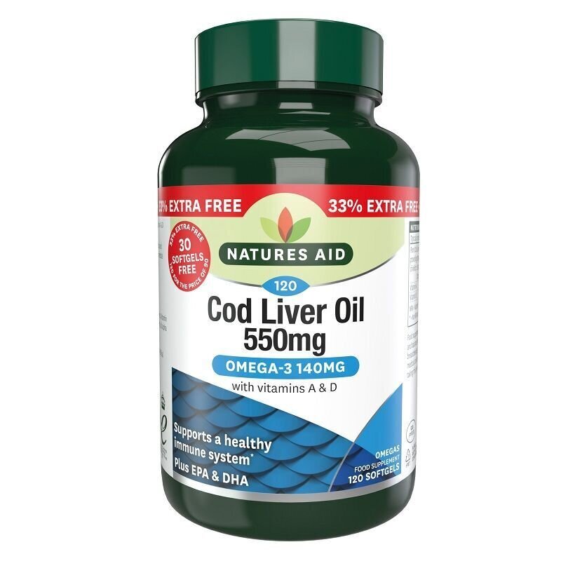 Масло от черен дроб на треска 550mg 120 Softgels Naturesaid