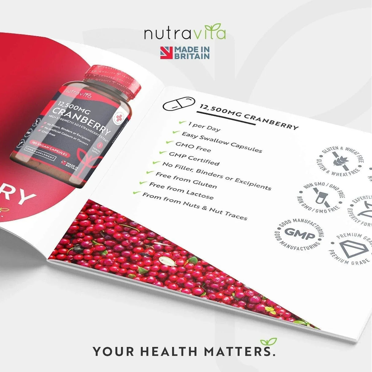 Cranberry - Red Cranberry 12500 mg 180 вегански капсули