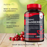 Cranberry - Red Cranberry 12500 mg 180 вегански капсули