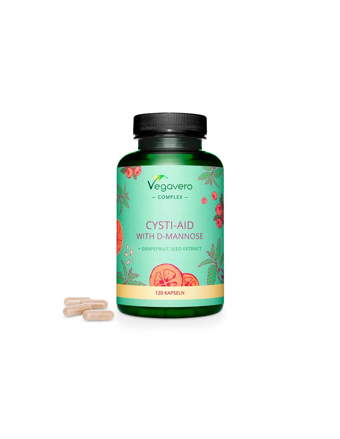 Cysti-Aid with D-Mannose + Grapefruit Seed Extract - Формула с D-маноза и екстракт от семена на грейпфрут, 120 капсули <tc>Vegavero</tc>