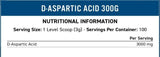 D -аспарагична киселина на прах 3000 mg - 300 грама