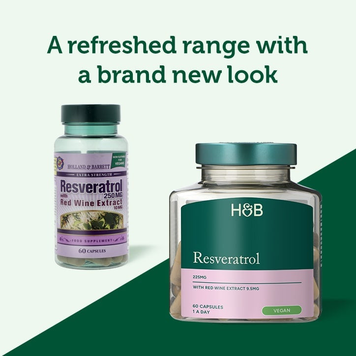 Resveratrol 250mg с екстракт от червено вино 10mg 60 капсули Holland & Barrett