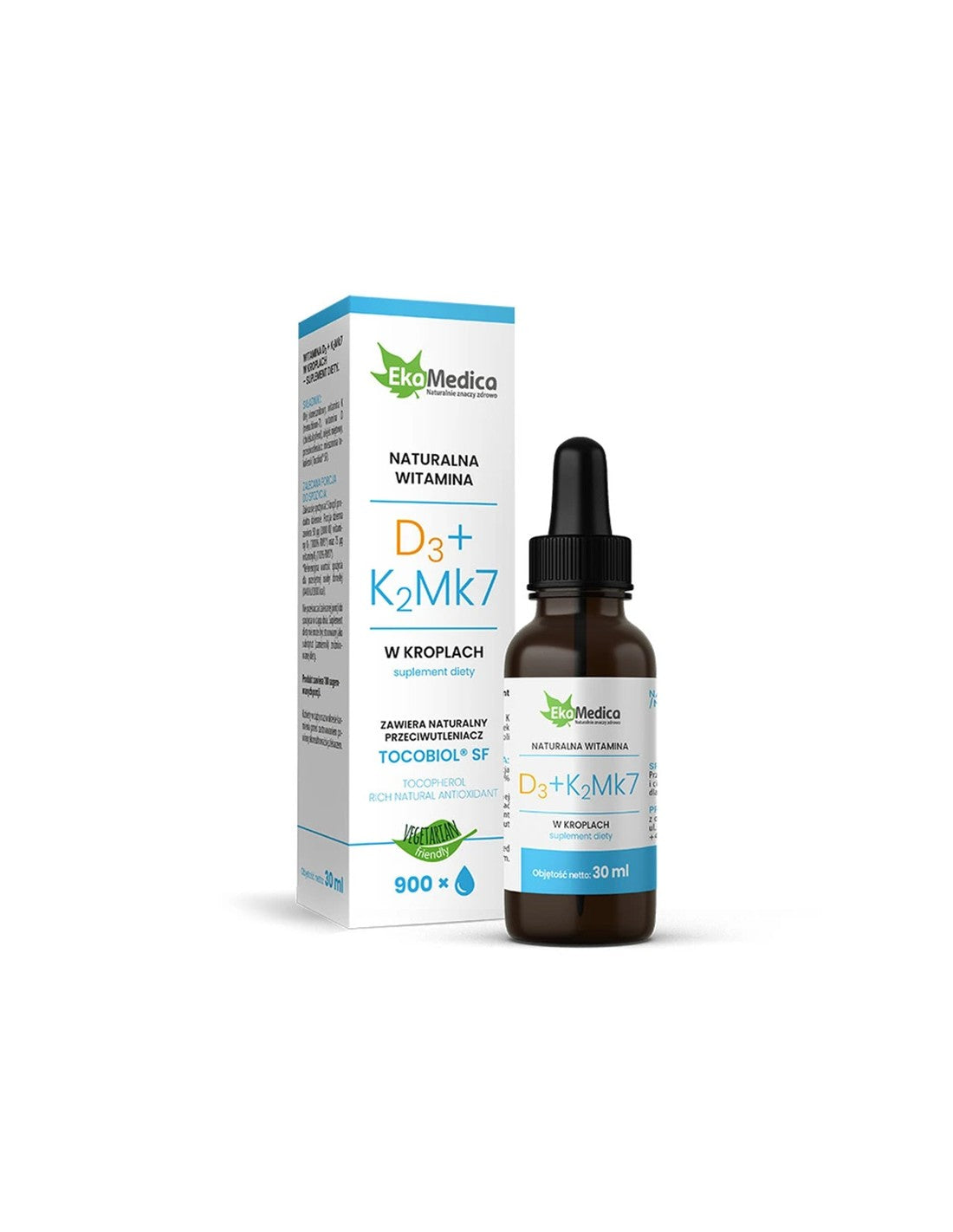 Кости и зъби - витамин D3 (10 µg/400 IU) и K2 (15 µg), 30 ml капки