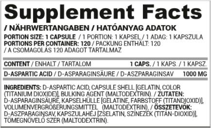 Daa Dark | D-аспарагична киселина 1000 mg 120 капсули