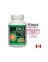 DGL - Деглициризиран корен от женско биле 400 mg x 90 дъвчащи таблетки <tc>Natural Factors</tc>