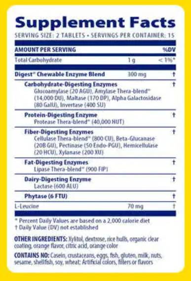 Digest Complete Chewable - 60 дъвчащи таблетки