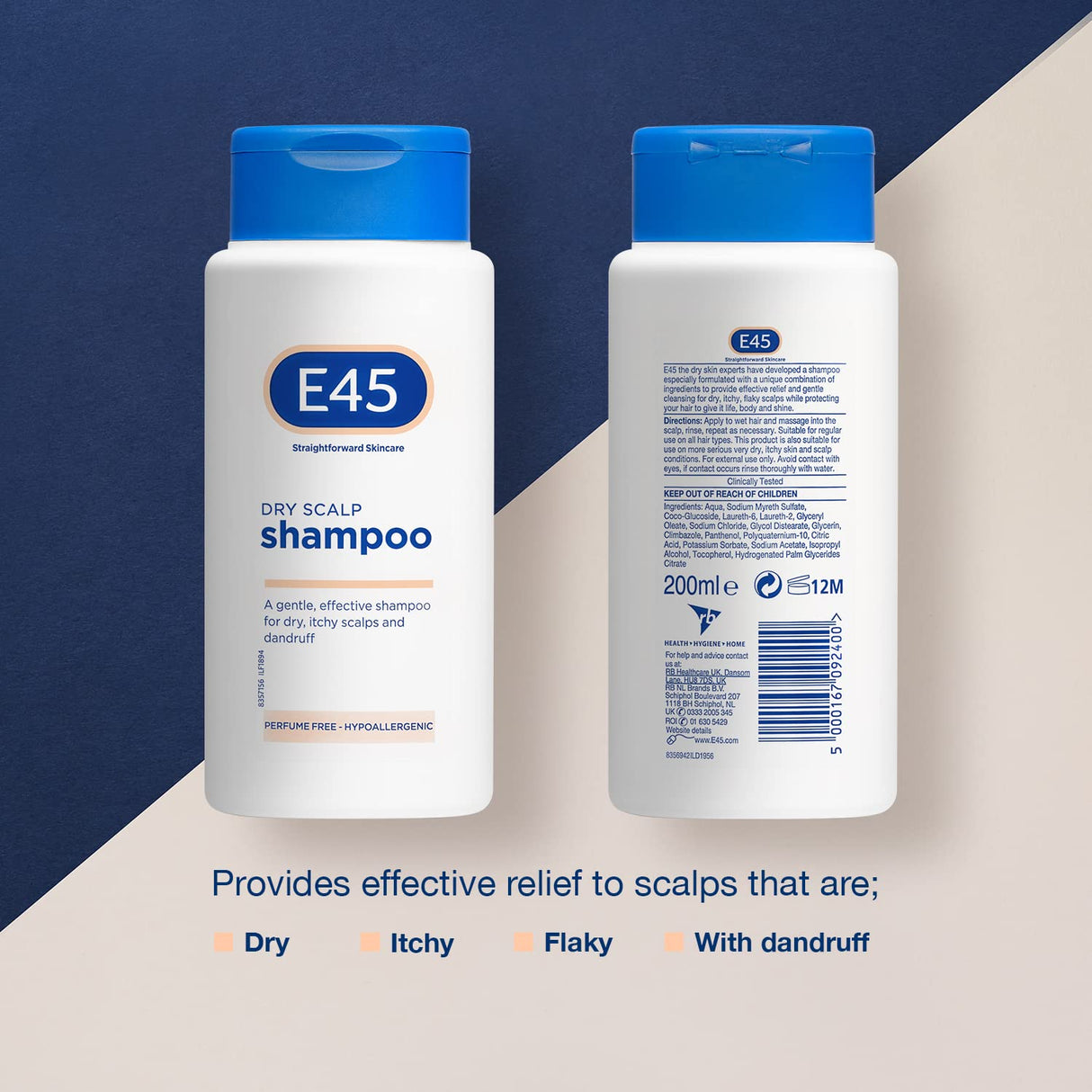 E45 Дерматологичен шампоан срещу сух скалп - 200 ml