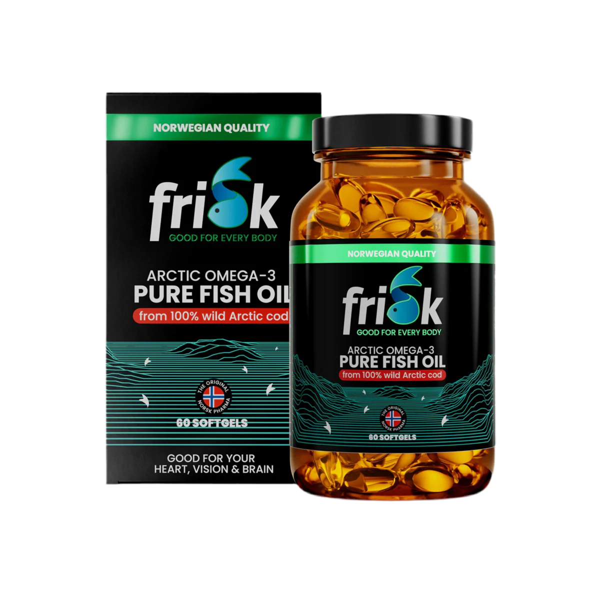 Arctic Pure-Omega-3 от 100% дива арктическа треска-60 капсули