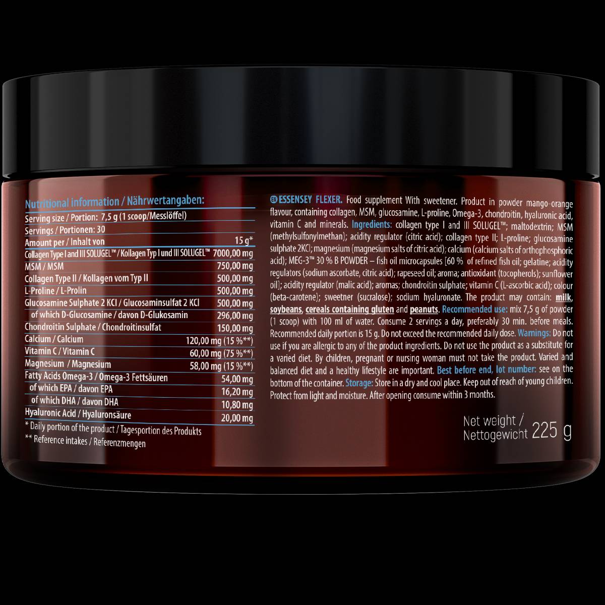 Flexer | със 7500 mg колаген тип I, II и III - 225 грама